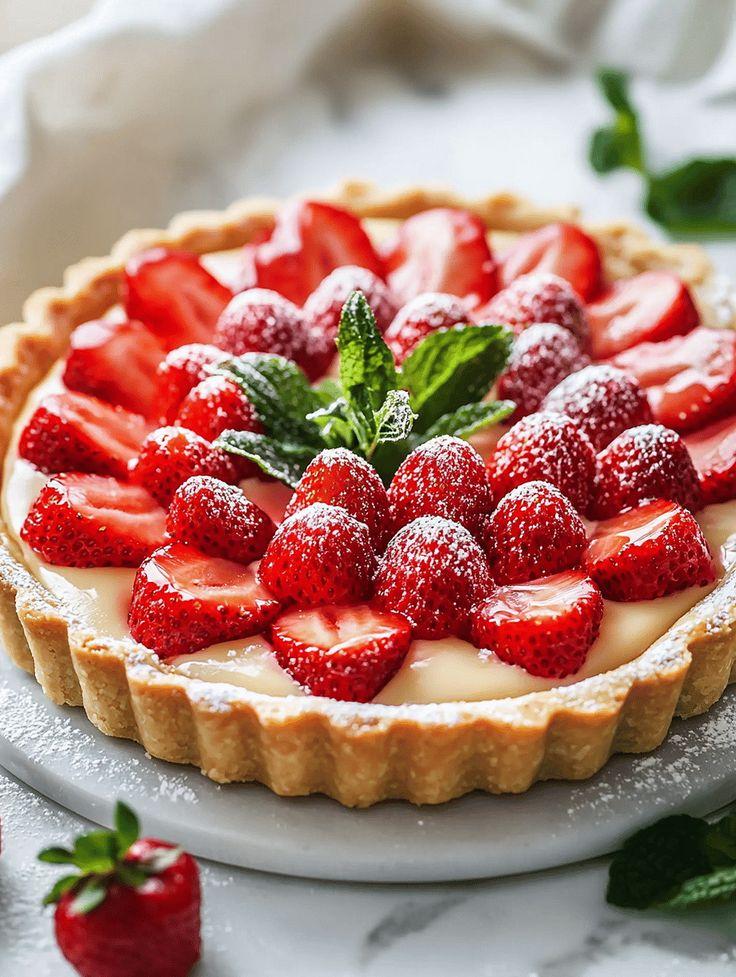 Bánh Tart dâu tây rực đỏ hoàn hảo cho mùa Giáng Sinh